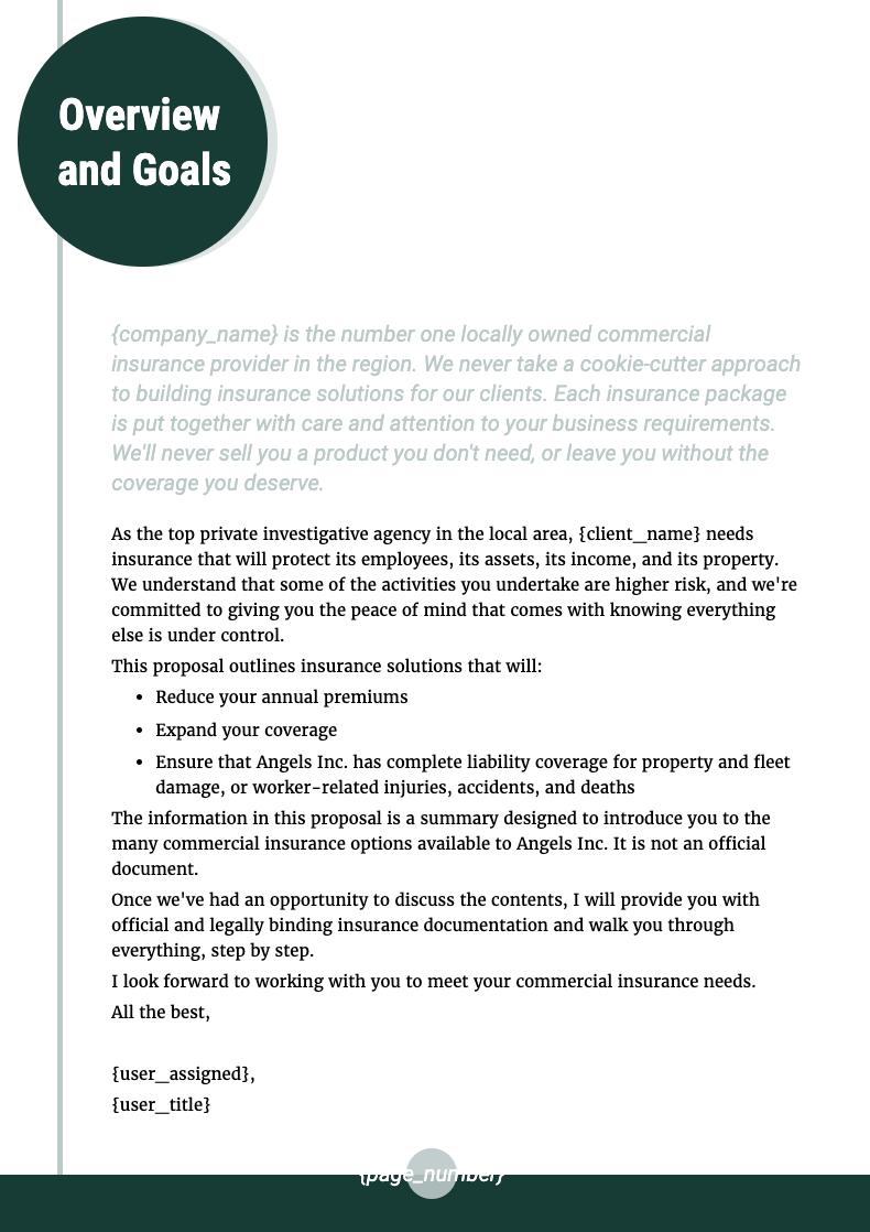 Insurance Proposal Template